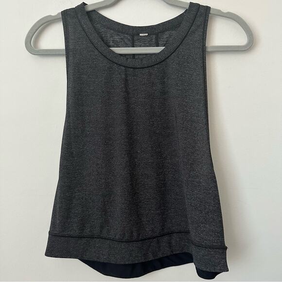 Lululemon Athletica Black Crop Relaxed Tank Top - Picture 1 of 6